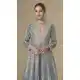 Grey Chinon Anarkali Suit with Embroidery Sequence Work - 218095