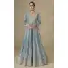 Buy Sky Blue Plus Size Anarkali Suit with Embroidery Work - 218098