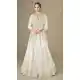 White Chinon Anarkali Suit with Embroidery Work - 218099