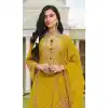 Buy Yellow Plus Size Cotton Pakistani Suit with Embroidery Work - 218100