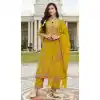 Buy Yellow Plus Size Cotton Pakistani Suit with Embroidery Work - 218100
