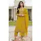 Yellow Cotton Pakistani Suit with Embroidery Sequence Work - 218100
