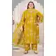 Yellow Salwar Suit with Printed Work - 218106