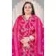 Pink Lichi Viscose Salwar Suit with Printed Work - 218107