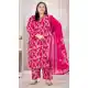 Pink Lichi Viscose Salwar Suit with Printed Work - 218107