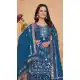 Blue Palazzo Suit in Fox Georgette with Sequence Work - 218044