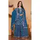 Blue Palazzo Suit in Fox Georgette with Sequence Work - 218044