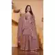 Dusty Rose Palazzo Suit in Fox Georgette with Sequence Work - 218045