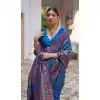 Buy Firozi Plus Size Soft Pashmina Silk Saree with Zari Work - 218075