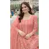 Shop Pink Plus Size Chinon Palazzo Suit with Embroidery Work - 218116