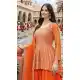Orange Premium Chinon Palazzo Suit with Mirror Work - 218121