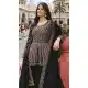 Black Chinon Palazzo Suit with Embroidery Work - 218122