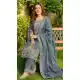 Blue Pure Gmy Silk Sequin Salwar Suit - 218145