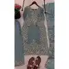 Buy Blue Plus Size Sequin Salwar Suit in Pure Gmy Silk - 218145