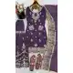 Purple Sequin Palazzo Suit in Faux Georgette - 218160