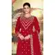 Maroon Vichitra Sequin Palazzo Suit with Embroidery - 218137