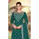 Teal Green Vichitra Palazzo Suit with Sequin Embroidery - 218138