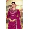 Shop Magenta Vichitra Sequin Palazzo Salwar Suit Plus Size - 218139