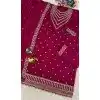Shop Magenta Vichitra Sequin Palazzo Salwar Suit Plus Size - 218139