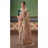 Buy Beige Sequin Pearl Designer Saree Plus Size - 218288
