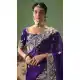 Purple Sequin Embroidered Designer Saree - 218289