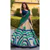 Shop Blue Tussar Silk Plus Size Lehenga Choli with Lace Work - 218300