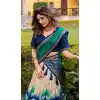 Shop Blue Tussar Silk Plus Size Lehenga Choli with Lace Work - 218300