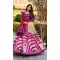 Purple Print Lehenga Choli in Tussar Silk with Lace Work - 218301