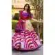 Purple Print Lehenga Choli in Tussar Silk with Lace Work - 218301