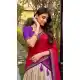 Purple Print Lehenga Choli in Tussar Silk with Lace Work - 218301