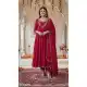 Pink Vichitra Silk Gown with Sequin Embroidery - 218309