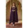 Shop Wine Vichitra Silk Sequin Embroidered Plus Size Gown - 218311