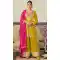Yellow Embroidered Zarkan Work Palazzo Suit in Chinon - 218414