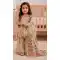 Cream Heavy Embroidered Silk Kids Kurta Sharara - 218416