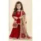 Maroon Silk Kids Kurta Sharara with Heavy Embroidery - 218417