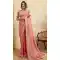 Pink Fendy Chiffon Beads Work Saree - 218462