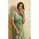 Sea Green Chiffon Embroidery Saree - 218463