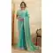 Sky Blue Fendy Lace Border Saree - 218464