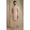 Light Pink Jacquard Indo Western Mens Wear - 218574