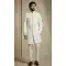 White Designer Jacquard Indo Western Outfit - 218575