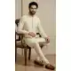Cream Banarasi Dhupion Ethnic Kurta Pajama - 218581