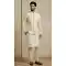 Cream Banarasi Dhupion Ethnic Kurta Pajama - 218581