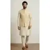 Gold Banarasi Dhupion Party Wear Plus Size Kurta Pajama Online - 218583