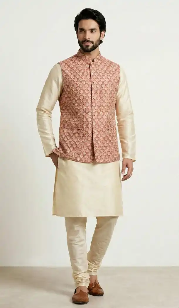 Premium Gold Banarasi Dhupion Kurta Set - 218584