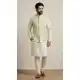 Cream Wedding Wear Banarasi Kurta Pajama - 218585