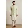 Buy Cream Banarasi Dhupion Wedding Plus Size Kurta Pajama - 218585
