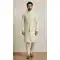Cream Wedding Wear Banarasi Kurta Pajama - 218585