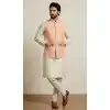 Cream Banarasi Dhupion Silk Plus Size Kurta Pajama Online - 218586