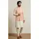 Traditional Cream Banarasi Silk Kurta Pajama - 218586