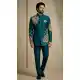 Teal Blue Satin Silk Ethnic Sherwani for Men - 218589